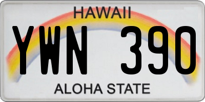 HI license plate YWN390