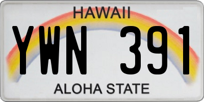 HI license plate YWN391