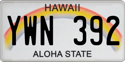 HI license plate YWN392