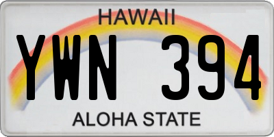 HI license plate YWN394