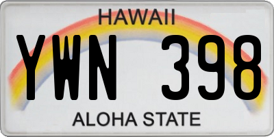 HI license plate YWN398