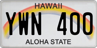 HI license plate YWN400