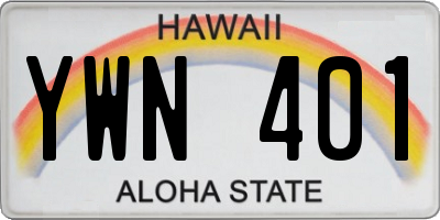HI license plate YWN401