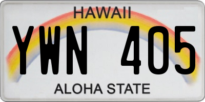 HI license plate YWN405