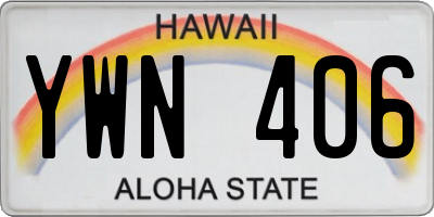 HI license plate YWN406