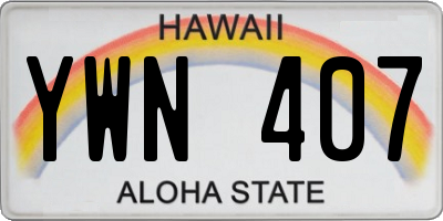 HI license plate YWN407