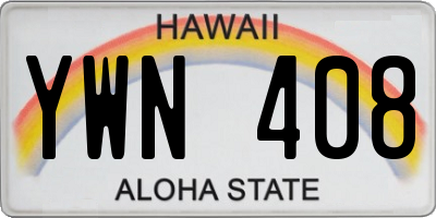 HI license plate YWN408
