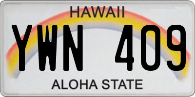 HI license plate YWN409