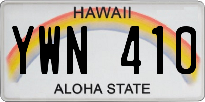 HI license plate YWN410