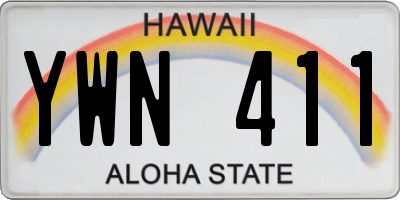HI license plate YWN411