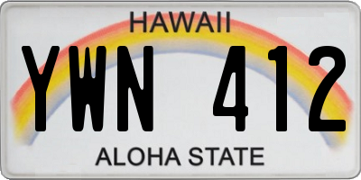 HI license plate YWN412
