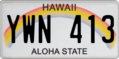 HI license plate YWN413