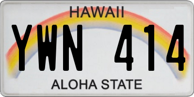 HI license plate YWN414