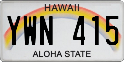 HI license plate YWN415