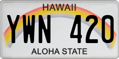 HI license plate YWN420