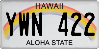 HI license plate YWN422