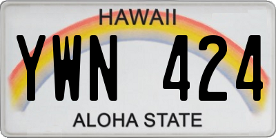 HI license plate YWN424
