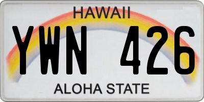 HI license plate YWN426