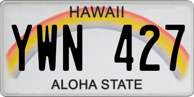 HI license plate YWN427