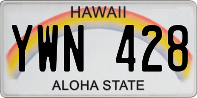 HI license plate YWN428