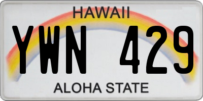 HI license plate YWN429