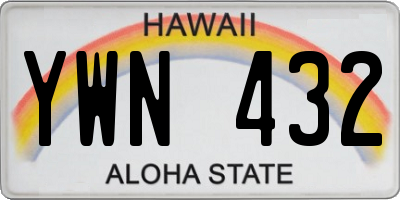 HI license plate YWN432