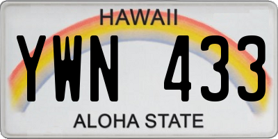 HI license plate YWN433