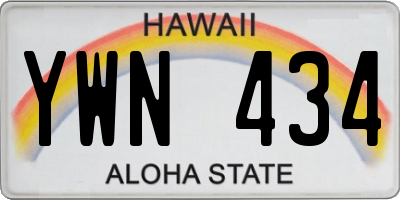 HI license plate YWN434