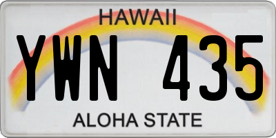 HI license plate YWN435