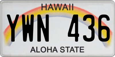 HI license plate YWN436