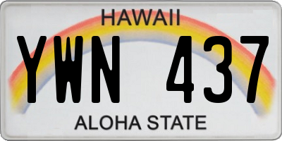 HI license plate YWN437