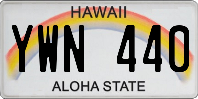 HI license plate YWN440