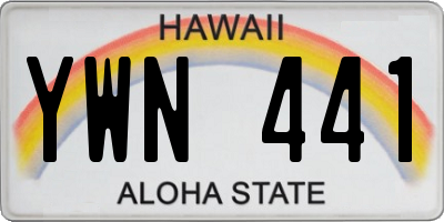 HI license plate YWN441