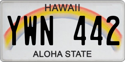 HI license plate YWN442