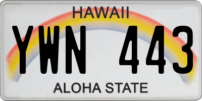HI license plate YWN443
