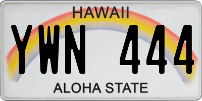 HI license plate YWN444