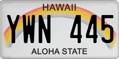HI license plate YWN445
