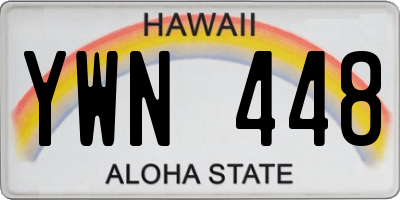 HI license plate YWN448