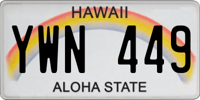 HI license plate YWN449