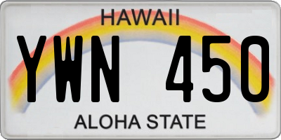 HI license plate YWN450