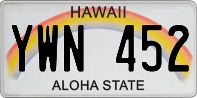 HI license plate YWN452