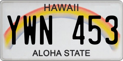 HI license plate YWN453