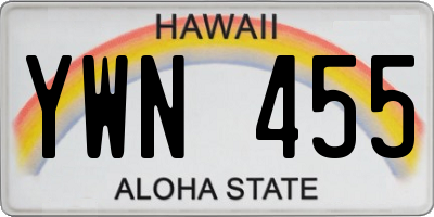 HI license plate YWN455