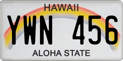 HI license plate YWN456