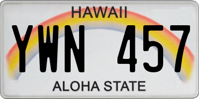 HI license plate YWN457