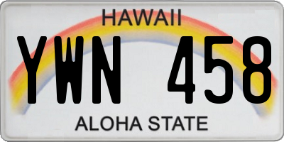 HI license plate YWN458