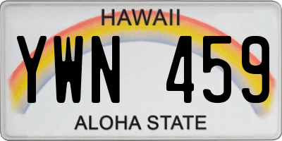 HI license plate YWN459