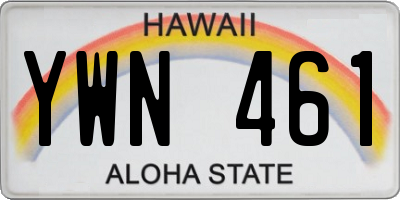 HI license plate YWN461