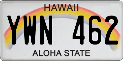 HI license plate YWN462
