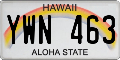HI license plate YWN463